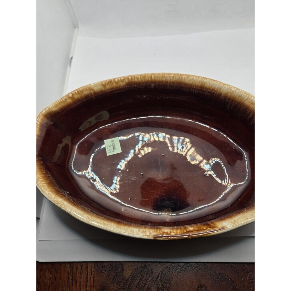 MCCOY Brown Drip Oven Proof 7070 USA MADE Casserole Baking Dish Ceramic Vintage